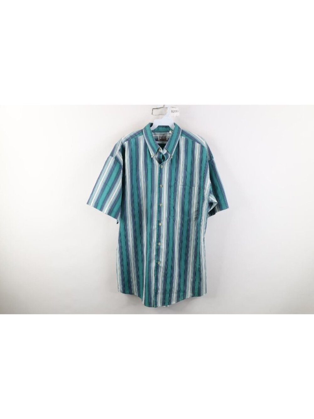 Vintage 90s Streetwear Mens Large Faded Striped Color Block Button Down Shirt